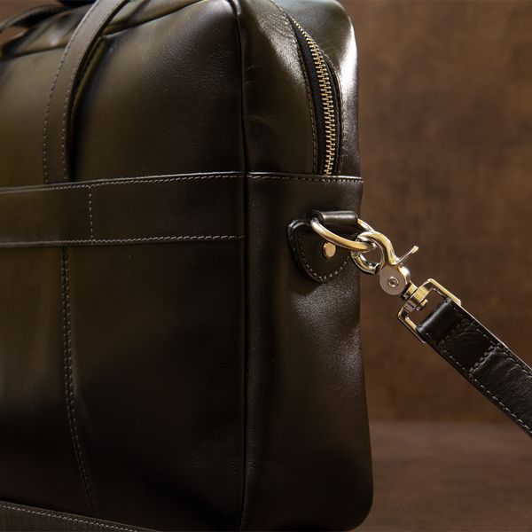 Briefcase made of genuine leather GRANDE PELLE 11442 Black 11442 фото