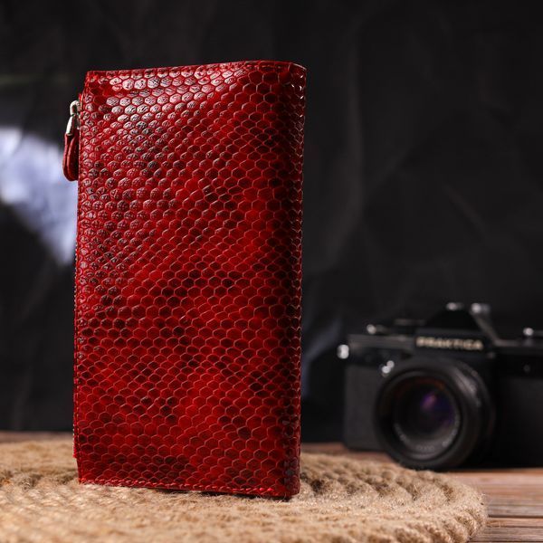Lacquered women's wallet made of genuine leather with snake embossing CANPELLINI 21639 Red 21639 фото