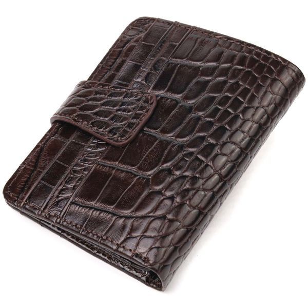Interesting wallet for men made of genuine leather with crocodile embossing CANPELLINI 21689 Brown 21689 фото