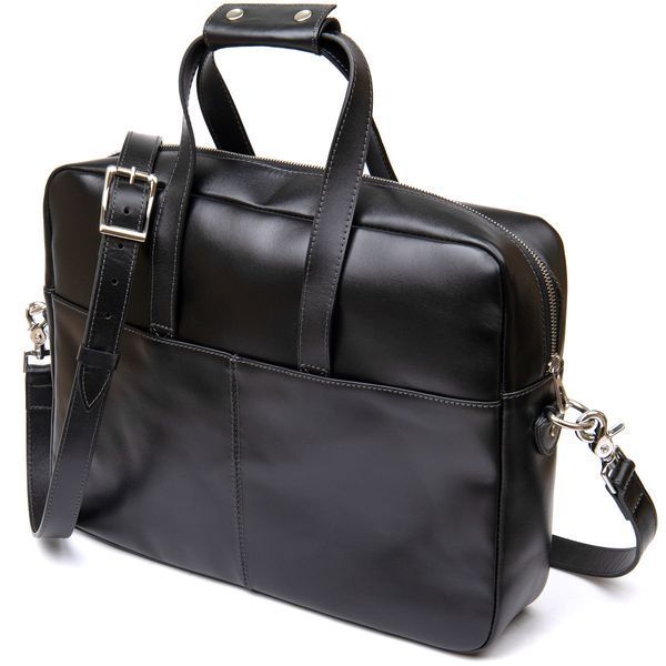 Briefcase made of genuine leather GRANDE PELLE 11442 Black 11442 фото