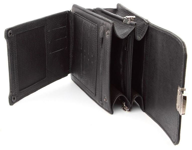 Портмоне STINGRAY LEATHER 18093 з натуральної шкіри морського скату Чорне 00380 фото