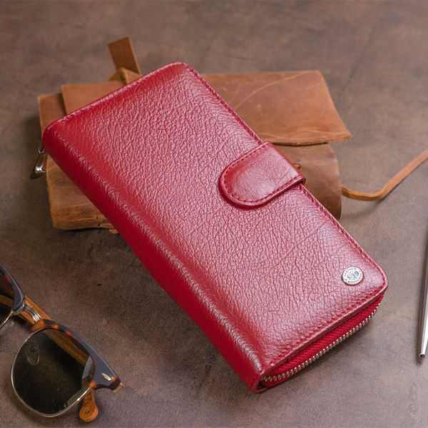 Вертикальний місткий гаманець жіночий зі шкіри ST Leather 19307 Бордовий 19307 фото