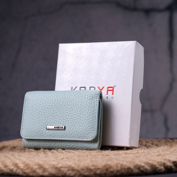 Women's purse with a small coin holder made of genuine leather KARYA 21319 Turquoise 21319 фото