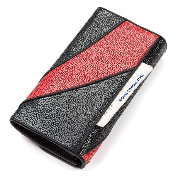 Кошелек женский STINGRAY LEATHER 18117 из натуральной кожи морского ската Черный 18117 фото