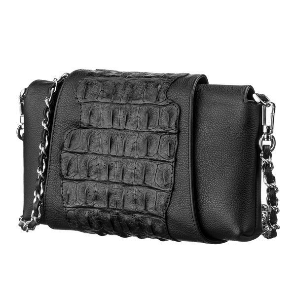 Клатч CROCODILE LEATHER 18244 из натуральной кожи крокодила Черный 18244 фото