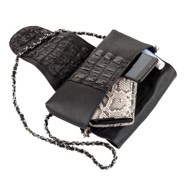 Клатч CROCODILE LEATHER 18244 из натуральной кожи крокодила Черный 18244 фото
