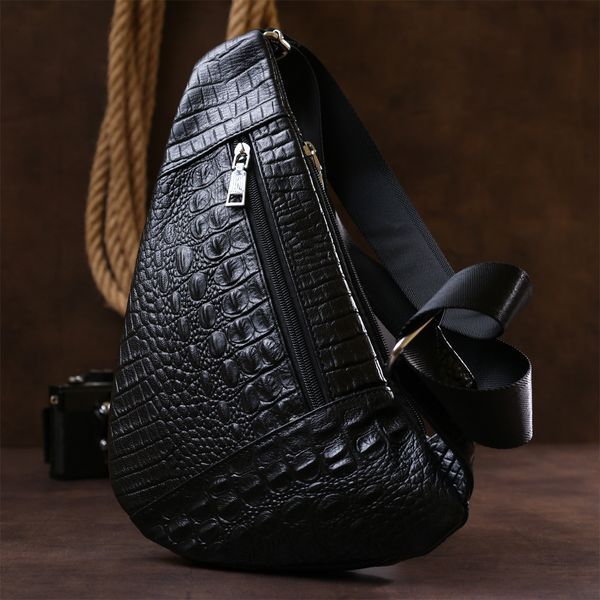 Men's genuine leather shoulder bag Vintage 20489 Black 20489 фото