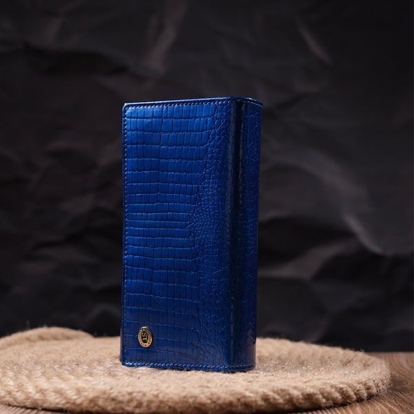 Стильный женский кошелек из лакированной кожи с визитницей ST Leather 19404 Синий 19404 фото