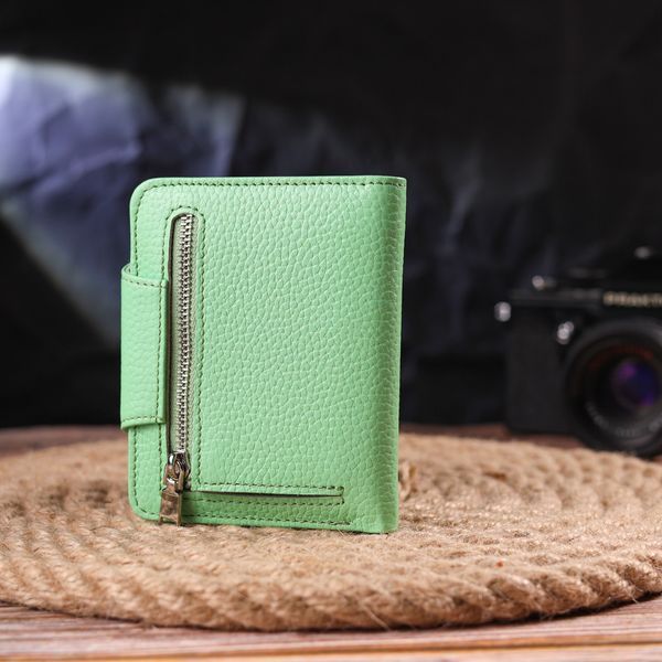 Compact women's wallet made of genuine leather CANPELLINI 21666 Light green 21666 фото
