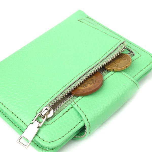 Compact women's wallet made of genuine leather CANPELLINI 21666 Light green 21666 фото
