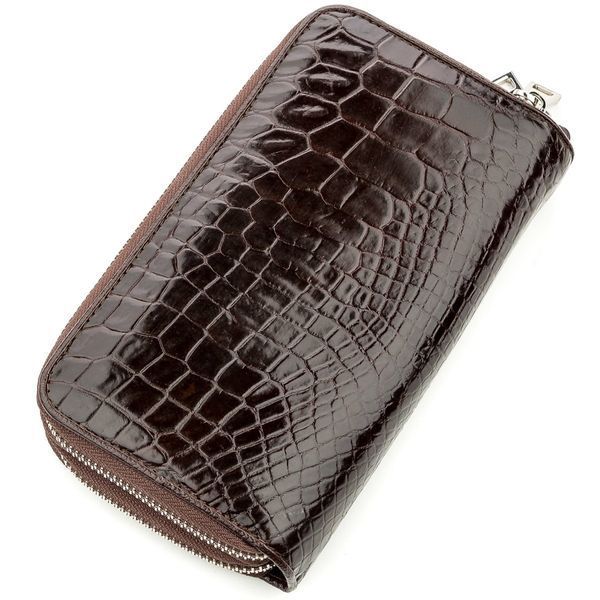 Клатч чоловічий CROCODILE LEATHER 18526 з натуральної шкіри крокодила Коричневий 18526 фото