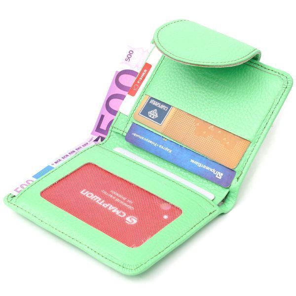 Compact women's wallet made of genuine leather CANPELLINI 21666 Light green 21666 фото