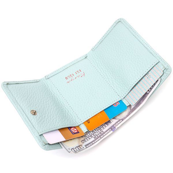 Women's purse with a small coin holder made of genuine leather KARYA 21319 Turquoise 21319 фото
