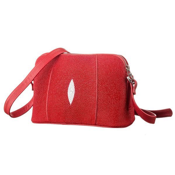 Сумка женская STINGRAY LEATHER 18631 из натуральной кожи морского ската Красная 18631 фото