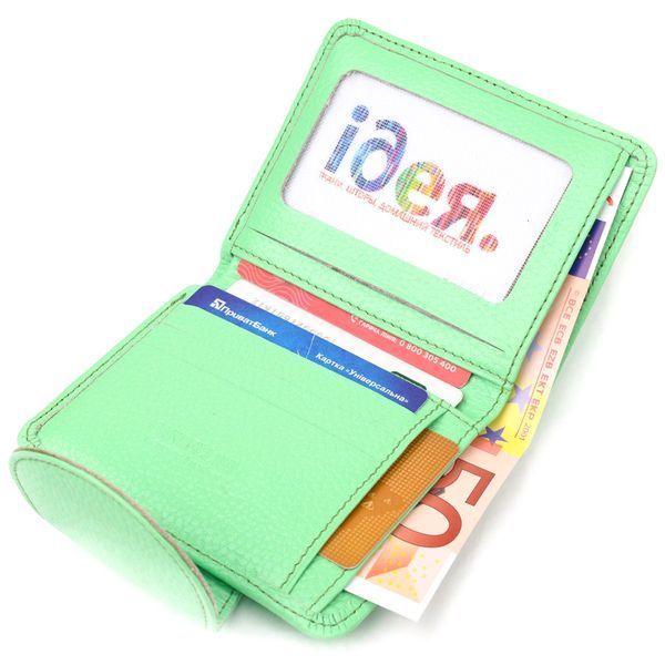 Compact women's wallet made of genuine leather CANPELLINI 21666 Light green 21666 фото