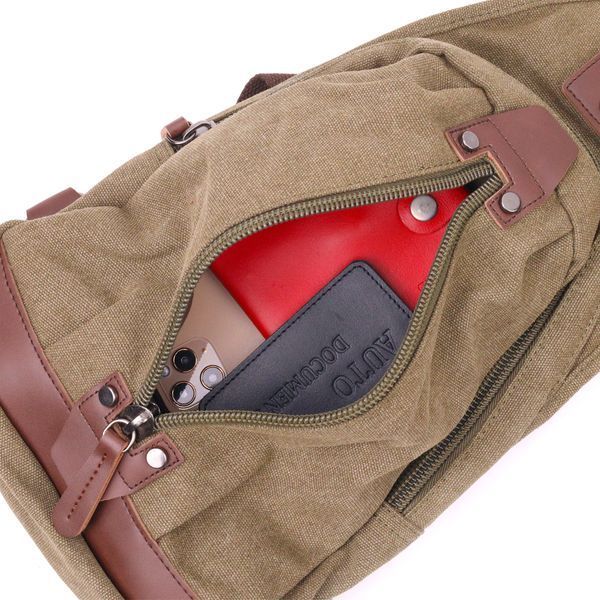 Original men's textile shoulder bag 21254 Vintage Olive 21254 фото