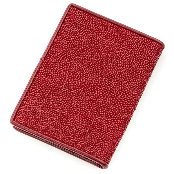 Кредитница STINGRAY LEATHER 18644 из натуральной кожи морского ската Бордовый 18644 фото