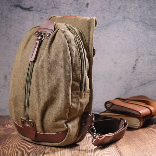 Original men's textile shoulder bag 21254 Vintage Olive 21254 фото