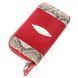 Women's clutch wallet STINGRAY LEATHER 18522 made of genuine stingray leather with python skin inserts Red 18522 фото 1