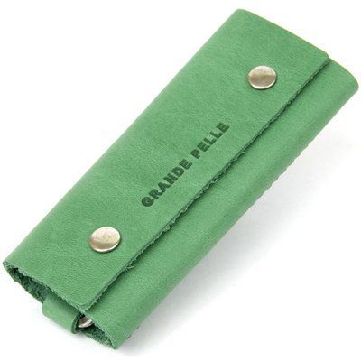 Bright leather key holder GRANDE PELLE 11345 Green 11345 фото