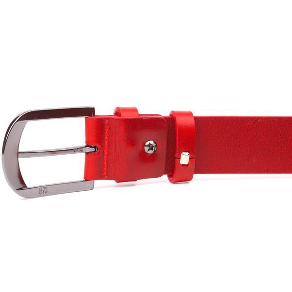 Women's bright genuine leather belt Grande Pelle 21457 Red 21457 фото