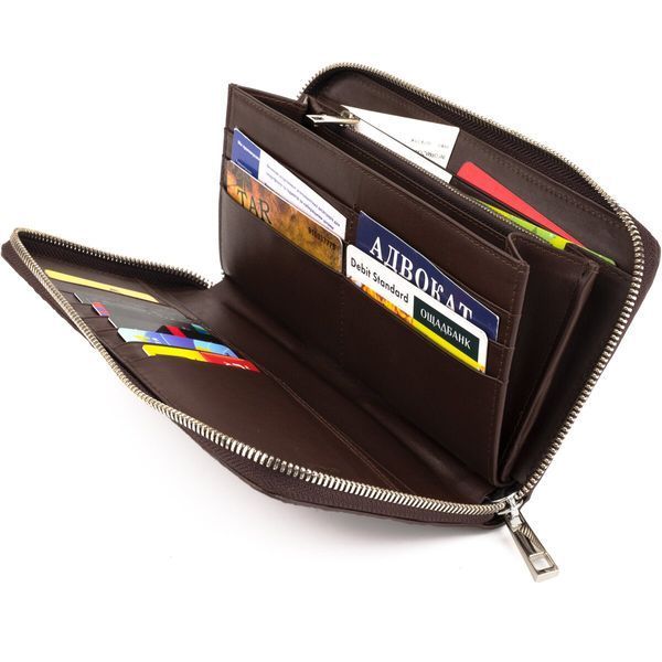 Clutch wallet made of genuine crocodile leather CROCODILE LEATHER 18017 Brown 18017 фото