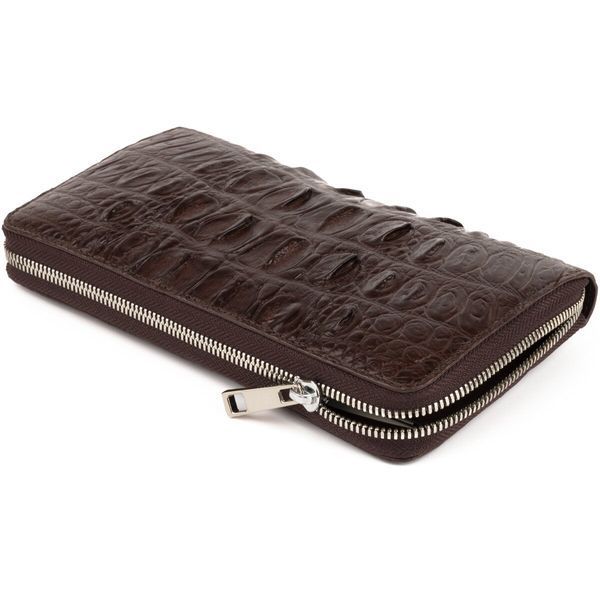 Clutch wallet made of genuine crocodile leather CROCODILE LEATHER 18017 Brown 18017 фото