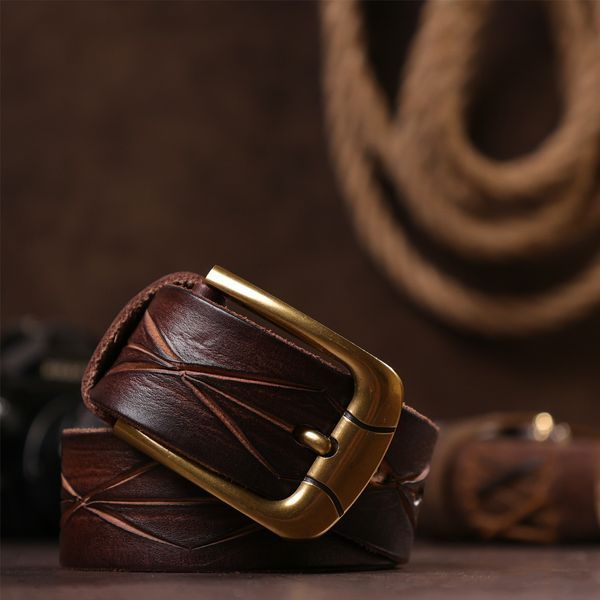 Leather belt Vintage 20132 Dark brown 20132 фото