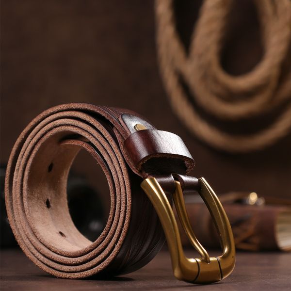 Leather belt Vintage 20132 Dark brown 20132 фото