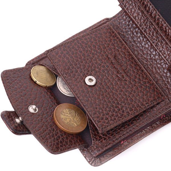 Stylish men's wallet made of genuine full-grain leather KARYA 21373 Brown 21373 фото