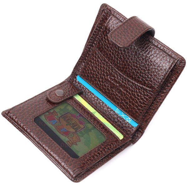 Stylish men's wallet made of genuine full-grain leather KARYA 21373 Brown 21373 фото