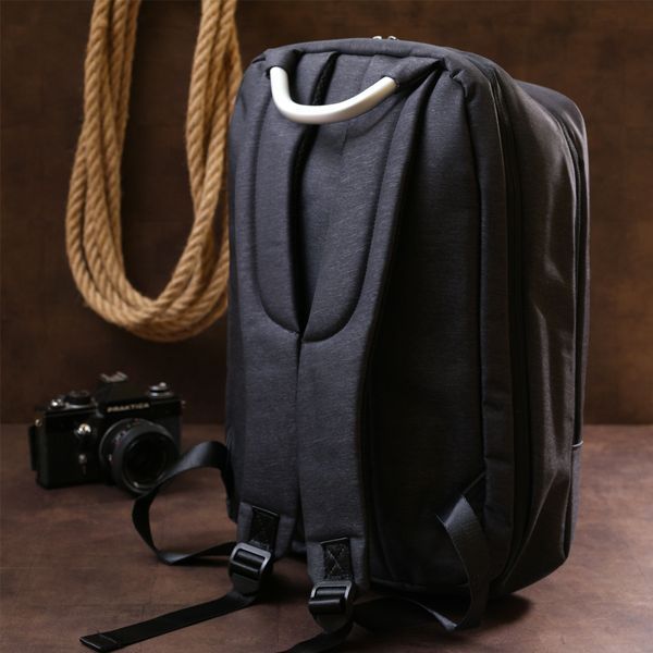 Solid men's textile backpack Vintage 20490 Black 20490 фото