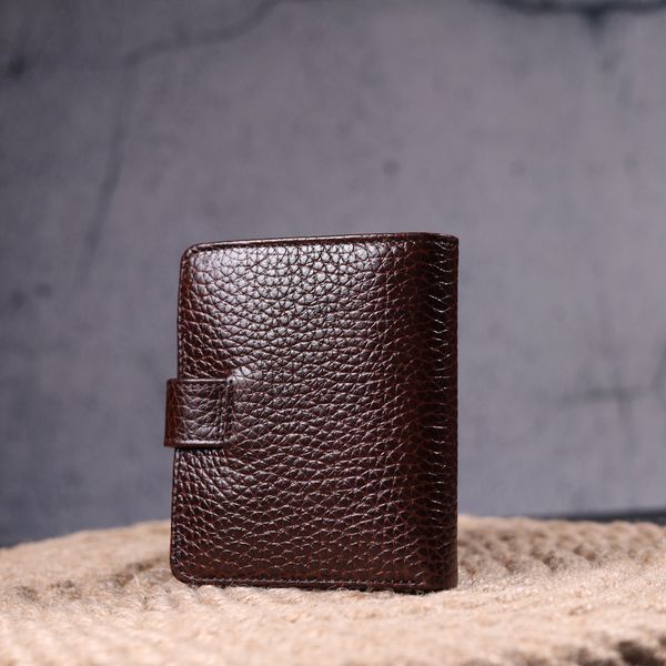 Stylish men's wallet made of genuine full-grain leather KARYA 21373 Brown 21373 фото