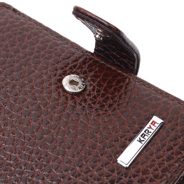 Stylish men's wallet made of genuine full-grain leather KARYA 21373 Brown 21373 фото