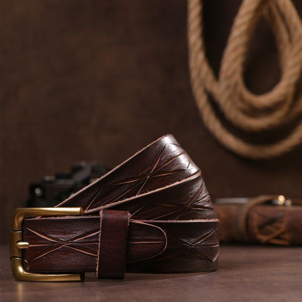 Leather belt Vintage 20132 Dark brown 20132 фото
