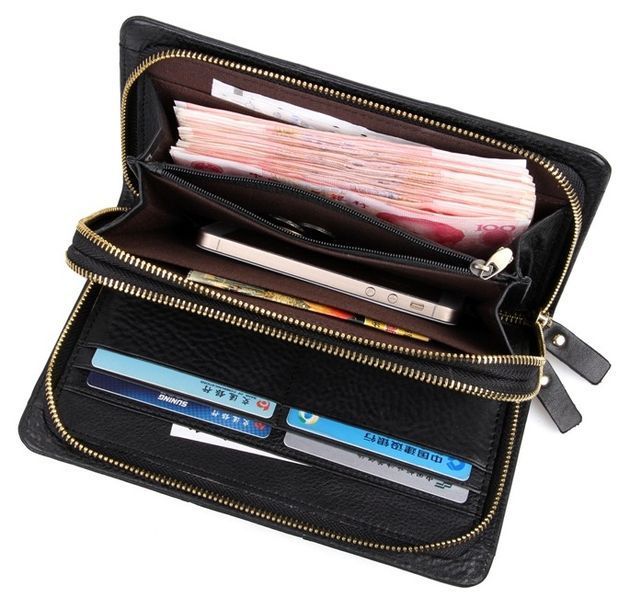 Men's clutch Vintage 14396 leather Black 20254 фото
