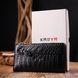 Оригинальный складной бумажник из натуральной кожи с тиснением под крокодила KARYA 21128 Чорний 21128 фото 9