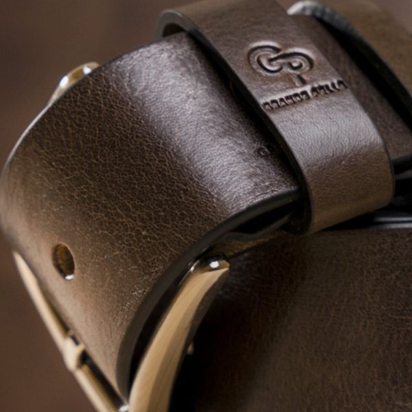 Men's denim belt Grande Pelle 11270 Cappuccino 11270 фото