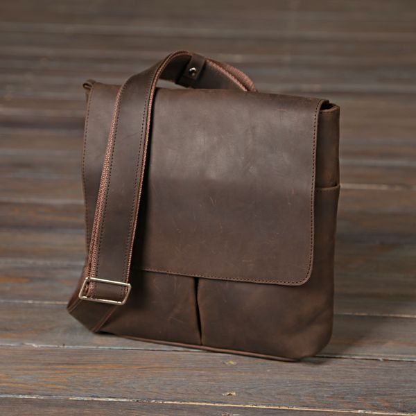 Vintage leather bag SHVIGEL 00998 Brown 20360 фото