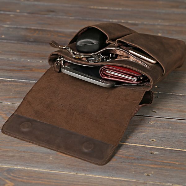 Vintage leather bag SHVIGEL 00998 Brown 20360 фото