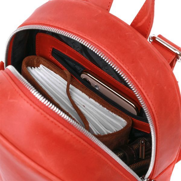 Vintage leather women's backpack Shvigel 16327 Red 16327 фото