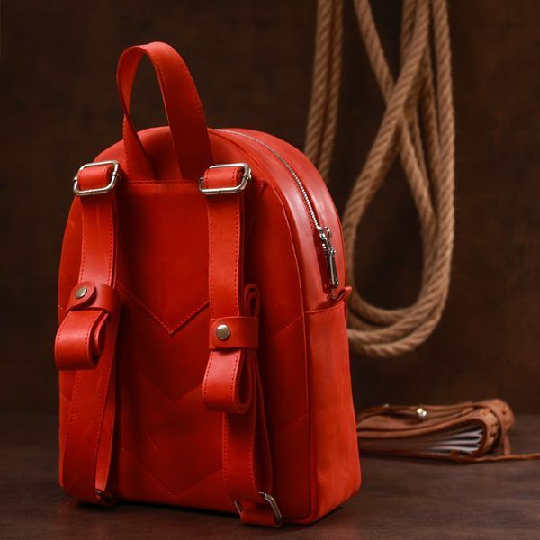 Vintage leather women's backpack Shvigel 16327 Red 16327 фото