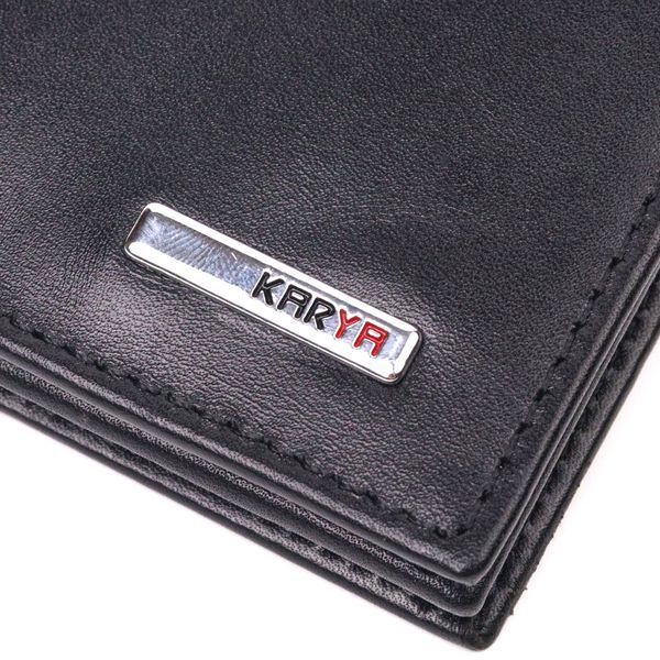 Classic men's wallet made of genuine smooth leather KARYA 21374 Black 21374 фото