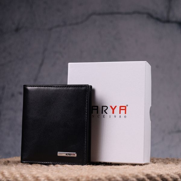 Classic men's wallet made of genuine smooth leather KARYA 21374 Black 21374 фото