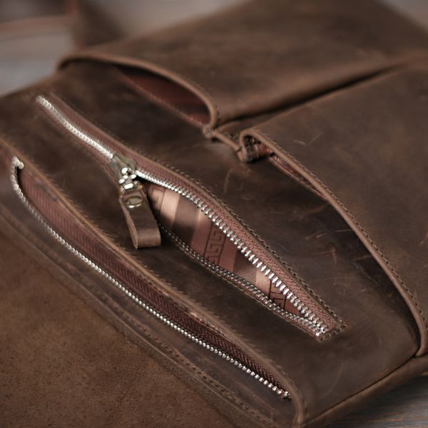 Vintage leather bag SHVIGEL 00998 Brown 20360 фото