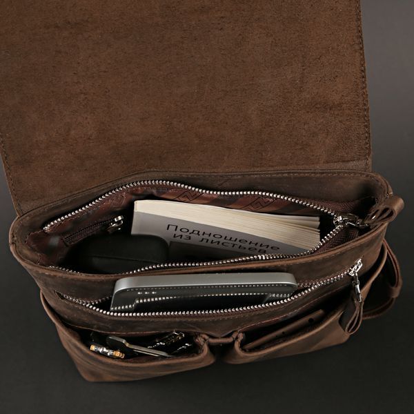 Vintage leather bag SHVIGEL 00998 Brown 20360 фото