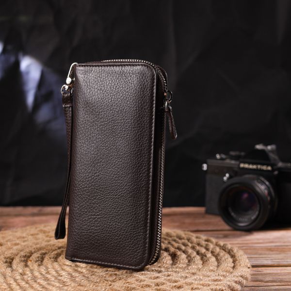 Practical wallet for women made of genuine grain leather CANPELLINI 21617 Brown 21617 фото