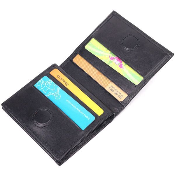 Classic men's wallet made of genuine smooth leather KARYA 21374 Black 21374 фото