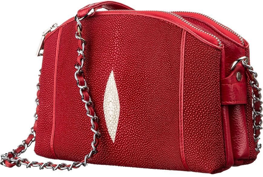 Сумка женская STINGRAY LEATHER 18217 из натуральной кожи морского ската Красная 18217 фото