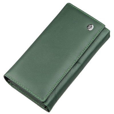 Шкіряний гаманець з монетницею ST Leather 18879 Зелений 18879 фото